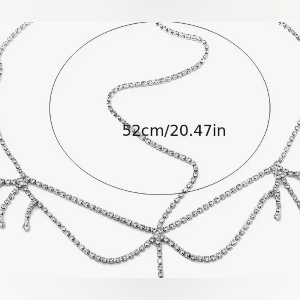 Rhinestone Waterdrop Head Chain: Bridal Hair Jewelry - Picture 5 of 5